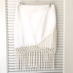 Tassel White Mini Skirt